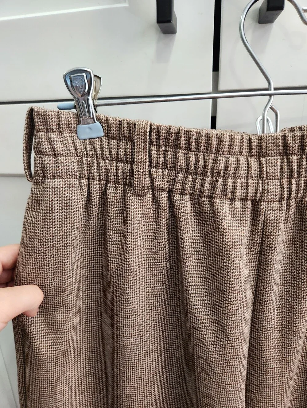 Tuckernuck Brown Plaid Cropped Flare Carlton Pants Size Small